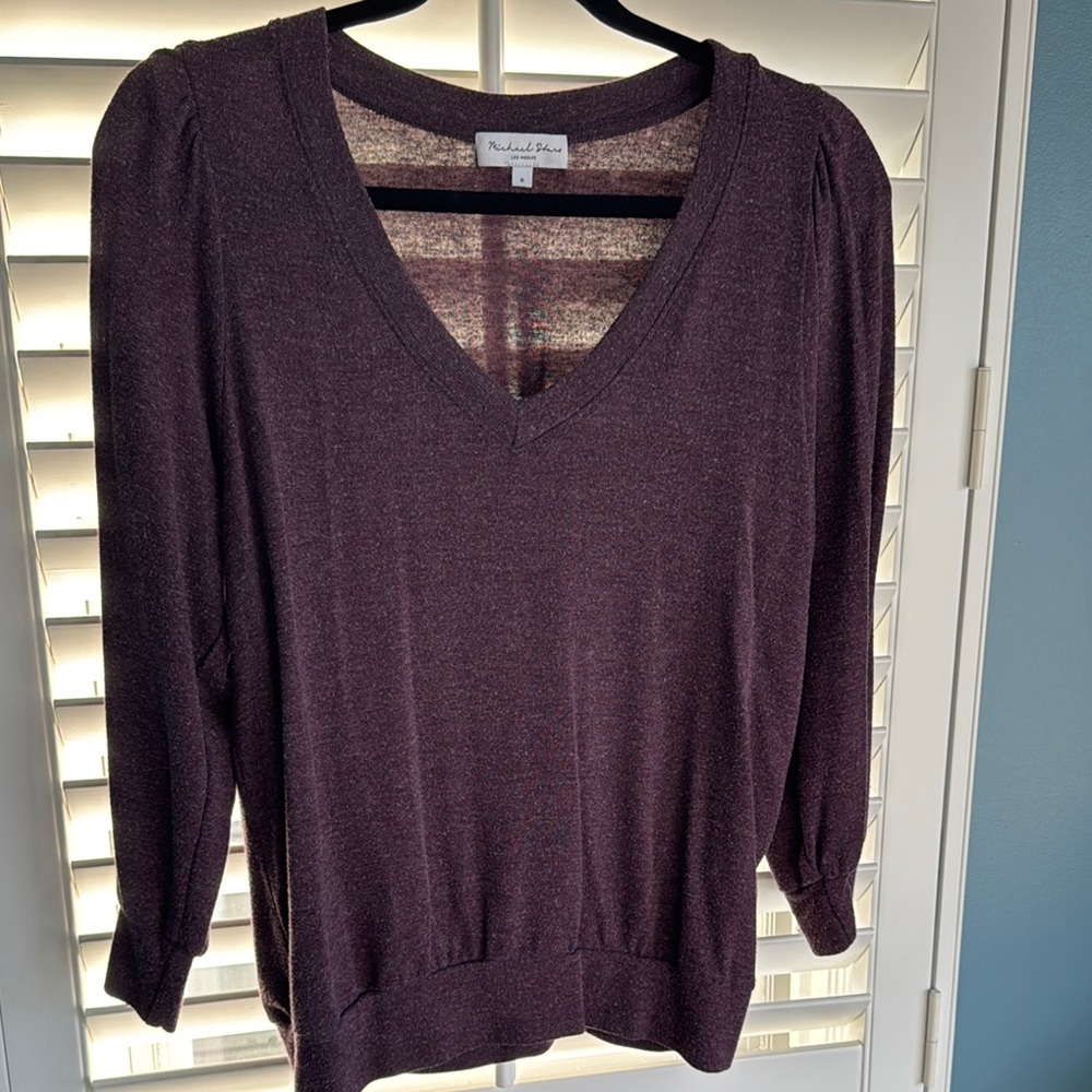 Purple V-Neck Sweater